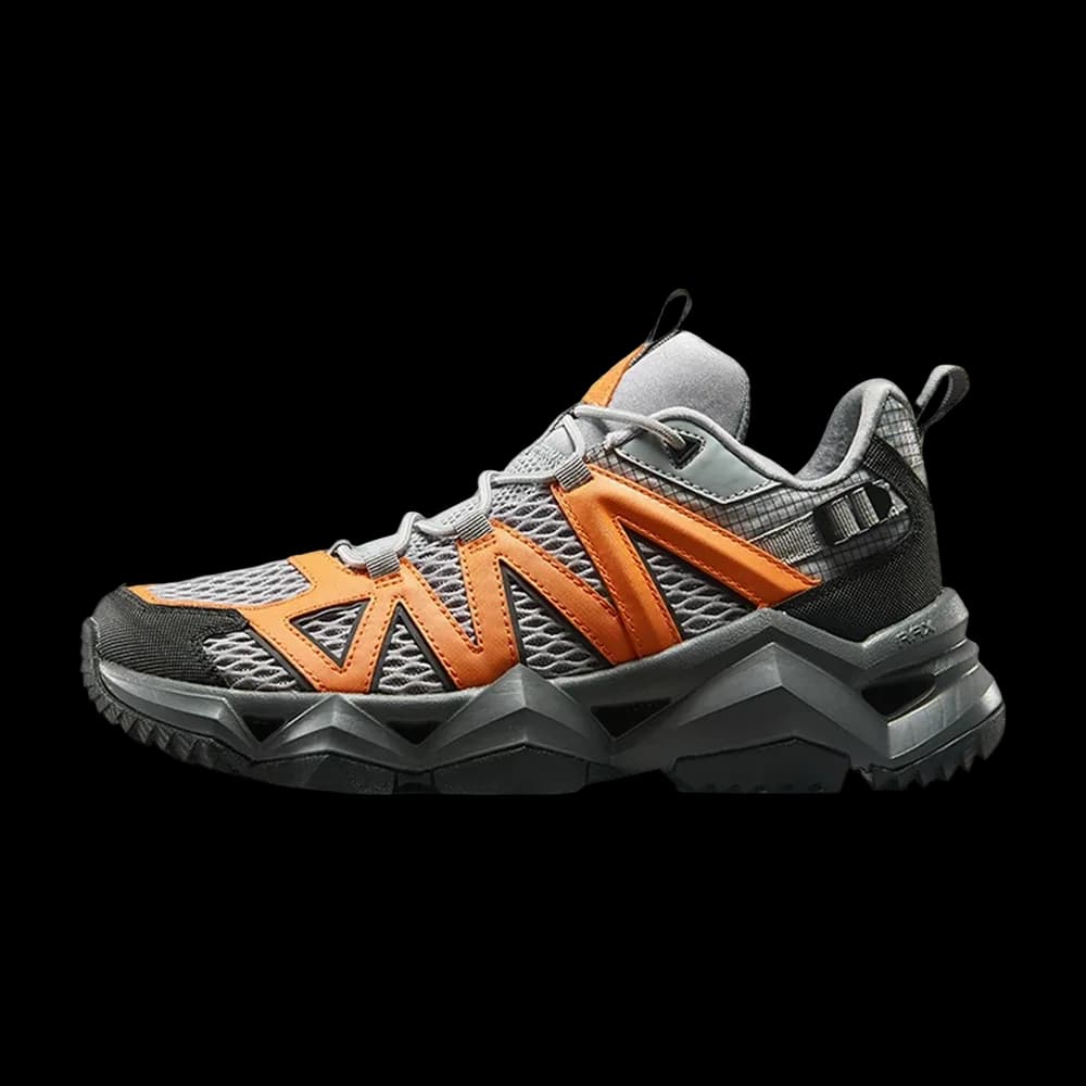 Side profile in Greyish Orange with orange mesh panels