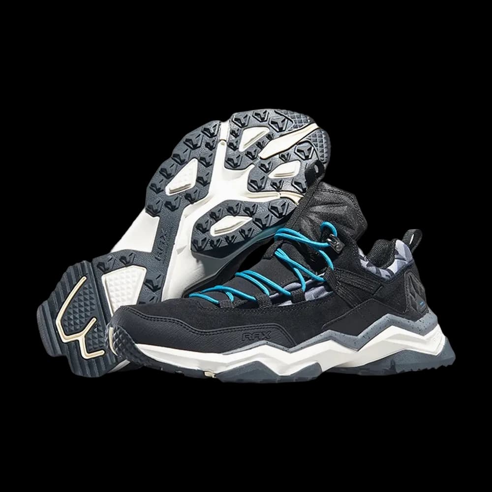 Pair in Black with the paw outsole facing forward