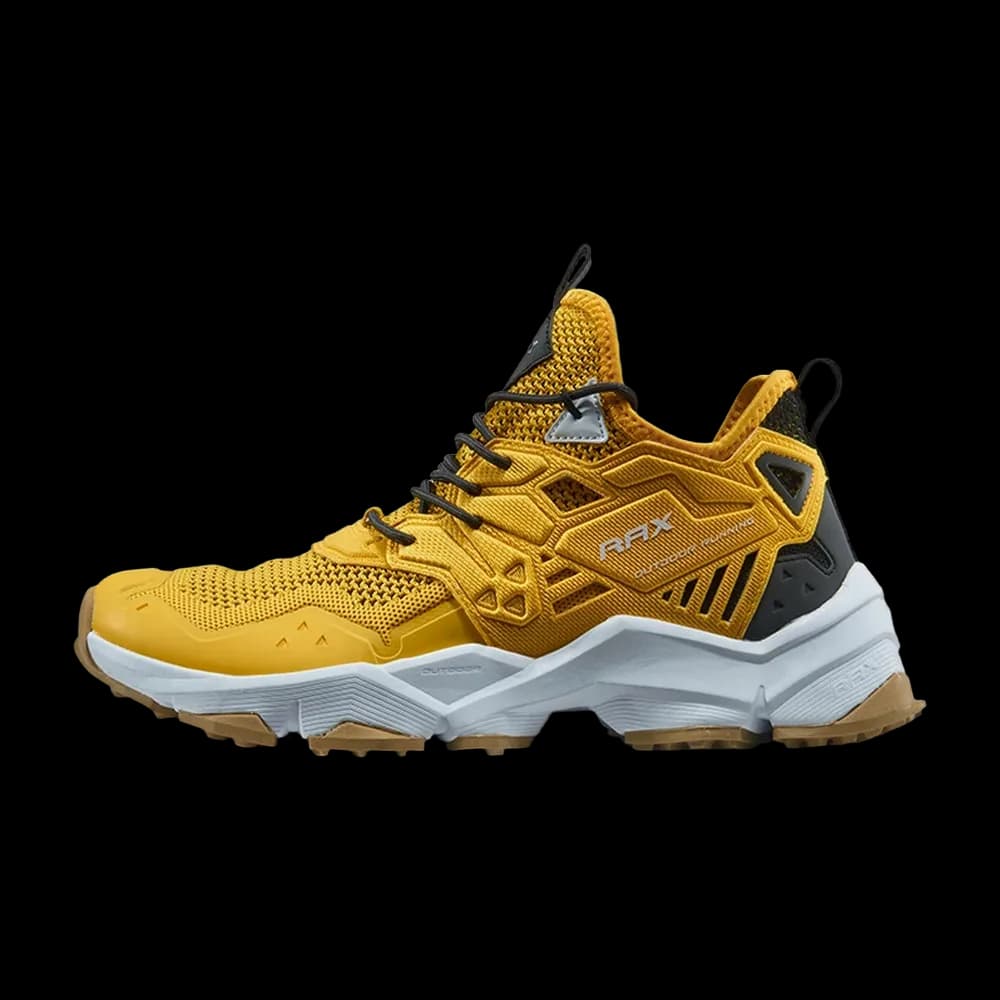 RAX Runner Streaker in Yellow, side profile showing the open air mesh upper